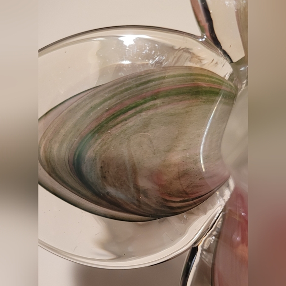 Murano Glass Flower with Pink and Cream Accents, Made In Italy - Picture 7 of 14